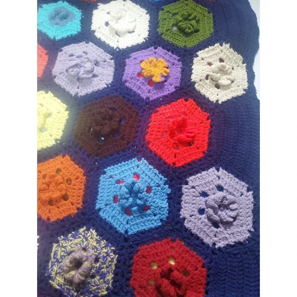 Floral Afghan Throw Blanket Muilti Color